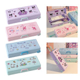 Maxbell Maxbell Trolley Suitcase Pencil Case Holder Double Layered for Children Bedroom Home Purple
