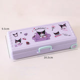 Maxbell Maxbell Trolley Suitcase Pencil Case Holder Double Layered for Children Bedroom Home Purple