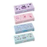 Maxbell Maxbell Trolley Suitcase Pencil Case Holder Double Layered for Children Bedroom Home Purple