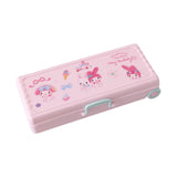 Maxbell Trolley Suitcase Pencil Case Holder Double Layered for Children Bedroom Home Pink