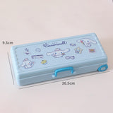Maxbell Trolley Suitcase Pencil Case Holder Double Layered for Children Bedroom Home Blue