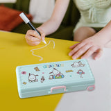 Maxbell Trolley Suitcase Pencil Case Holder Double Layered for Children Bedroom Home Green