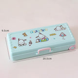 Maxbell Trolley Suitcase Pencil Case Holder Double Layered for Children Bedroom Home Green