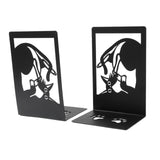 Maxbell 2Pcs Cat Bookends Nonskid Cartoon Book Holders for Shelves Table Living Room Style B