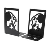 Maxbell 2Pcs Cat Bookends Nonskid Cartoon Book Holders for Shelves Table Living Room Style B