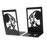 Maxbell 2Pcs Cat Bookends Nonskid Cartoon Book Holders for Shelves Table Living Room Style B