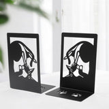 Maxbell 2Pcs Cat Bookends Nonskid Cartoon Book Holders for Shelves Table Living Room Style B