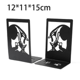 Maxbell 2Pcs Cat Bookends Nonskid Cartoon Book Holders for Shelves Table Living Room Style B