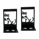 Maxbell 2Pcs Cat Bookends Nonskid Cartoon Book Holders for Shelves Table Living Room Style C