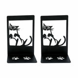 Maxbell 2Pcs Cat Bookends Nonskid Cartoon Book Holders for Shelves Table Living Room Style C
