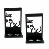 Maxbell 2Pcs Cat Bookends Nonskid Cartoon Book Holders for Shelves Table Living Room Style C