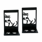 Maxbell 2Pcs Cat Bookends Nonskid Cartoon Book Holders for Shelves Table Living Room Style C