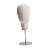 Maxbell Mannequin Head Model 43cm Tall Stainless Steel Base for Barbershop Practical Beige