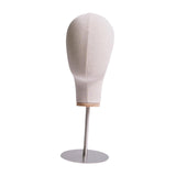 Maxbell Mannequin Head Model 43cm Tall Stainless Steel Base for Barbershop Practical Beige