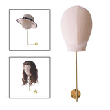 Maxbell Wigs Head Easy Assembly Hat Display for Shopping Mall Styling Drying Headset Linen Head