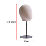 Maxbell Mannequin Head Model Fashion Hats Wig Display Stand for Hairdresser Training Black