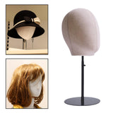 Maxbell Mannequin Head Model Fashion Hats Wig Display Stand for Hairdresser Training Black