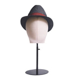 Maxbell Mannequin Head Model Fashion Hats Wig Display Stand for Hairdresser Training Black