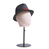 Maxbell Mannequin Head Model Fashion Hats Wig Display Stand for Hairdresser Training Black