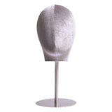 Maxbell Maxbell Hat Display Head Professional Manikin Head for Halloween Hat Headset Scarves gray velvet