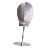 Maxbell Maxbell Hat Display Head Professional Manikin Head for Halloween Hat Headset Scarves gray velvet