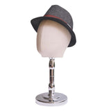 Maxbell Bald Mannequin Head Male with Base Hat Rack for Eyeglasses Hair Salon Market Silver Base