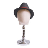 Maxbell Bald Mannequin Head Male with Base Hat Rack for Eyeglasses Hair Salon Market Silver Base