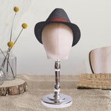 Maxbell Bald Mannequin Head Male with Base Hat Rack for Eyeglasses Hair Salon Market Silver Base