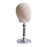 Maxbell Bald Mannequin Head Male with Base Hat Rack for Eyeglasses Hair Salon Market Silver Base