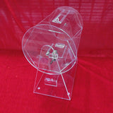 Maxbell Acrylic Raffle Drum Raffle Ticket Box for Company Party Tickets Family Games