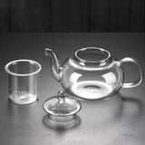 Maxbell Clear Glass Teapot 600ml Tea Kettle Streamlined Outlet Mouth Elegant Tea Pot