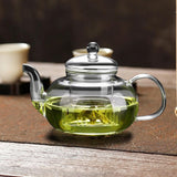 Maxbell Clear Glass Teapot 600ml Tea Kettle Streamlined Outlet Mouth Elegant Tea Pot