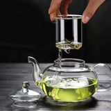 Maxbell Clear Glass Teapot 600ml Tea Kettle Streamlined Outlet Mouth Elegant Tea Pot