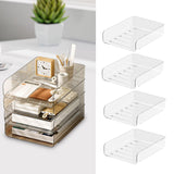Maxbell 4x Letter Paper Tray Multipurpose Folder Document Paper Organizer for School Vertical Clear