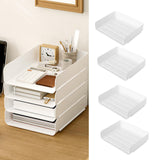 Maxbell 4x Letter Paper Tray Multipurpose Folder Document Paper Organizer for School Horizontal White