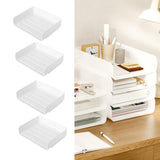 Maxbell 4x Letter Paper Tray Multipurpose Folder Document Paper Organizer for School Horizontal White