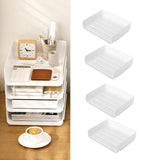 Maxbell 4x Letter Paper Tray Multipurpose Folder Document Paper Organizer for School Horizontal White