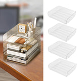 Maxbell 4x Letter Paper Tray Multipurpose Folder Document Paper Organizer for School Horizontal Clear