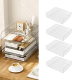 Maxbell 4x Letter Paper Tray Multipurpose Folder Document Paper Organizer for School Horizontal Clear