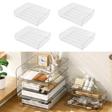 Maxbell 4x Letter Paper Tray Multipurpose Folder Document Paper Organizer for School Horizontal Clear