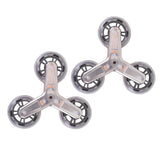 Maxbell 2x Replacement Triangle Stair Climbing Wheels Triangular Luggage Cart Wheels Orange