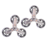 Maxbell 2x Replacement Triangle Stair Climbing Wheels Triangular Luggage Cart Wheels Orange