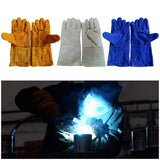 Maxbell PU Leather Welding Gloves Fire Resistant Work Gloves for Build Oven Grilling Yellow