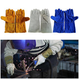 Maxbell PU Leather Welding Gloves Fire Resistant Work Gloves for Build Oven Grilling Yellow