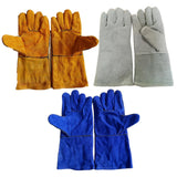 Maxbell PU Leather Welding Gloves Fire Resistant Work Gloves for Build Oven Grilling Yellow