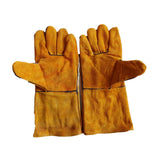 Maxbell PU Leather Welding Gloves Fire Resistant Work Gloves for Build Oven Grilling Yellow