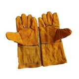 Maxbell PU Leather Welding Gloves Fire Resistant Work Gloves for Build Oven Grilling Yellow