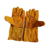 Maxbell PU Leather Welding Gloves Fire Resistant Work Gloves for Build Oven Grilling Yellow