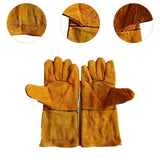 Maxbell PU Leather Welding Gloves Fire Resistant Work Gloves for Build Oven Grilling Yellow