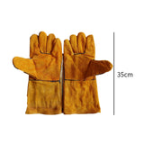Maxbell PU Leather Welding Gloves Fire Resistant Work Gloves for Build Oven Grilling Yellow